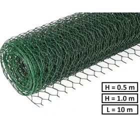 Хексагонална мрежа HOBBY FENCE с PVC покритие, RO 81901, RO 81918, 20 x 20 mm, Ø 1.0 mm, зелен цвят - ogradina.bg