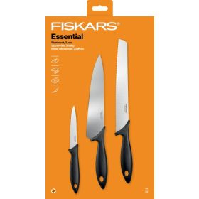 Комплект кухненски ножове Fiskars Essential, 3 броя - ogradina.bg