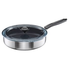 Тиган за сотиране Fiskars Functional Form с незалепващо керамично покритие и капак 26cm 1072314 - ogradina.bg