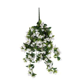 Висяща изкуствена клонка бяла БУГЕНВИЛЕЯ UV H=92 cm MZ 187045G - ogradina.bg