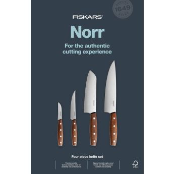 Комплект кухненски ножове Fiskars Norr, 4 броя - ogradina.bg