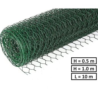 Хексагонална мрежа HOBBY FENCE с PVC покритие, RO 81901, RO 81918, 20 x 20 mm, Ø 1.0 mm, зелен цвят - ogradina.bg
