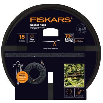 Градински сълзящ маркуч за напояване Fiskars 15 m 1025935 - ogradina.bg