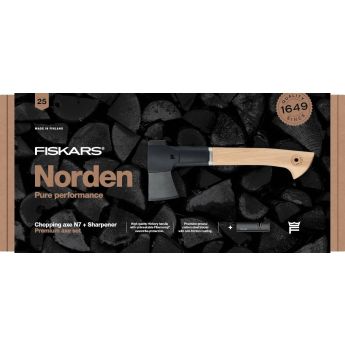 Подаръчен комплект: Брадва за къмпинг Norden N7 и точило Xsharp™