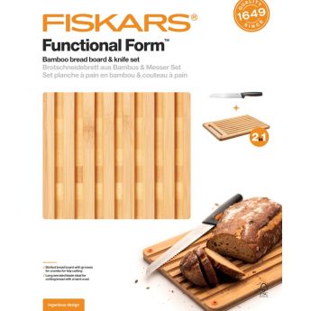 Бамбукова дъска и нож за хляб Functional Form - ogradina.bg