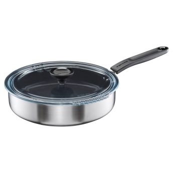 Тиган за сотиране Fiskars Functional Form с незалепващо керамично покритие и капак 26cm 1072314 - ogradina.bg