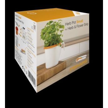 Пластмасова малка саксия за билки FISKARS + ножица за билки  - Fiskars 111825