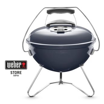 Преносимо барбекю на въглища Weber® Smokey Joe Premium SLATE BLUE 37cm 1126804 - ogradina.bg