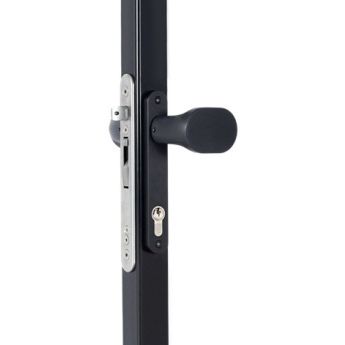 Комплект заоблени алуминиеви дръжки 3006FIX Locinox с предпазни планки и възможност за блокиране предназначени за брави за вграждане - ogradina.bg
