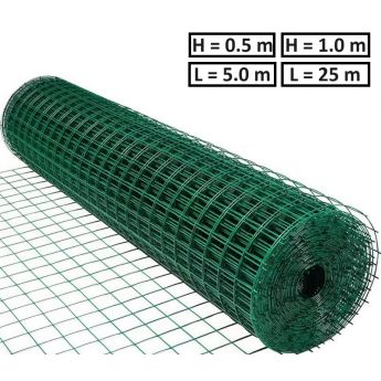 Електрозаварена мрежа HOBBY FENCE, RO 81987, RO 81994, RO 82007, 12.7 x 12.7 mm, ø 0.9 mm, зелен цвят - ogradina.bg