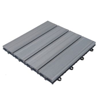 Премиум декинг WPC плочки СВЕТЛОСИВО 30х30 cm FR-DT 84728 - ogradina.bg