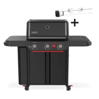 Барбекю на газ Weber® Genesis E-330WR STEALTH с чеверме - ogradina.bg
