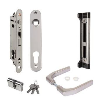 Окомплектована брава за вграждане Fortylock с дръжки 3006J-H, планка, патрон и насрещник SFKI Locinox - ogradina.bg