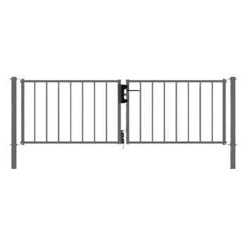 Двукрила оградна врата EGIDIA SQ20, антрацит, H = 2.0m L=4.0m 7089100 - ogradina.bg