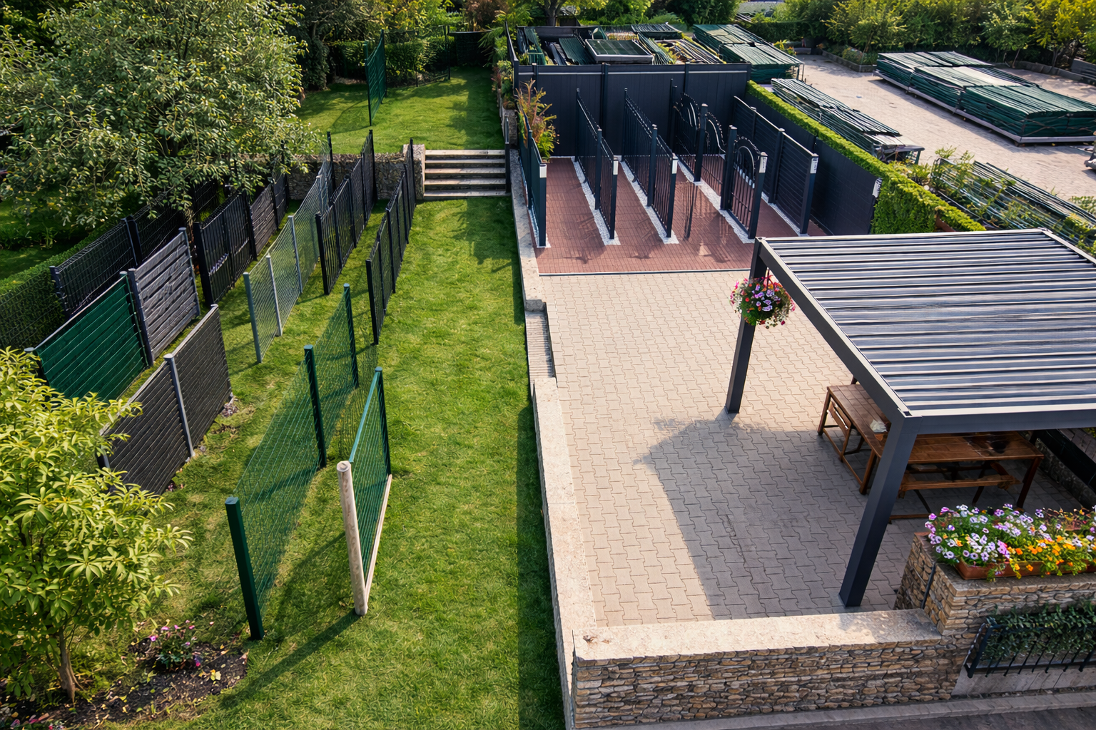 Най-големият шоурум за огради ROSSIMA с вътрешна и външна експозиция по зони - мостри, инженерна консултация, проектиране и монтаж